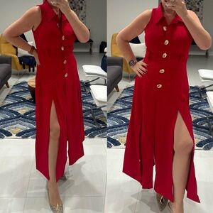 Elegant Red Sleeveless Dress